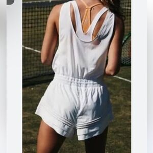 Free People Check It Out Runsie Small White Romper Tennis Golf